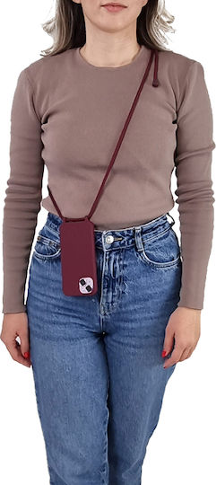 Sonique Back Cover Silicone 0.5mm with Strap Burgundy (Redmi Note 13 Pro 4G / Poco M6 Pro 4G)