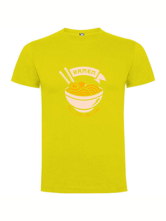 iLovePrints Noodle Artistry T-shirt Gelb