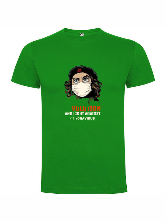 iLovePrints Revolutionary Corona Fight T-shirt Green