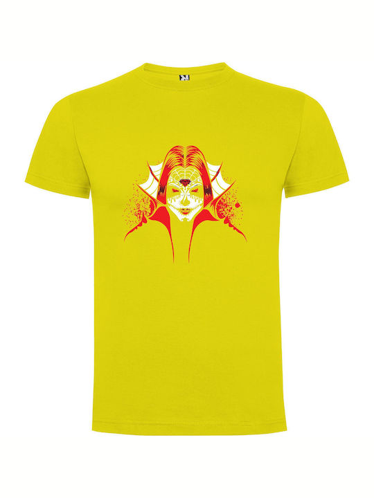 iLovePrints Deathly Beauty Queen T-shirt Yellow