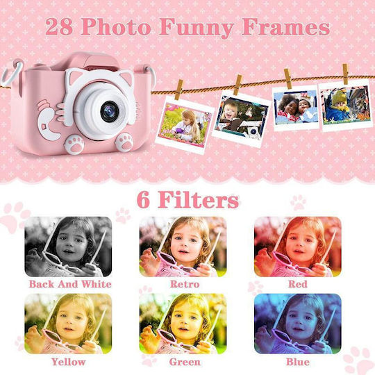 Wowkids Compact Φωτογραφική Μηχανή 8MP Οπτικού Ζουμ 100x με Οθόνη 2" Ροζ