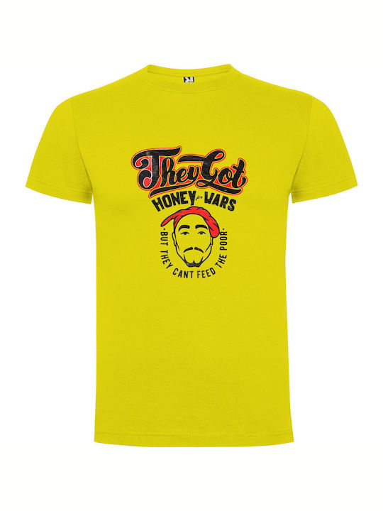 iLovePrints Honey War Streetwear T-shirt Yellow