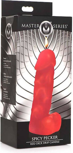 Master Series Pain Candle in Penis Shape BDSM Accessory in Red Color