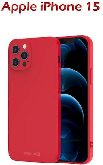 Swissten Back Cover Din Silicon Roșu iPhone 15 Pro