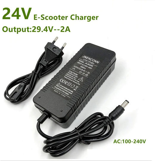 Λιθίου 24v 29,4v 2a Φορτιστής για Ηλεκτρικό Scooter σε Κόκκινο Χρώμα LBC-24V-2A-EU