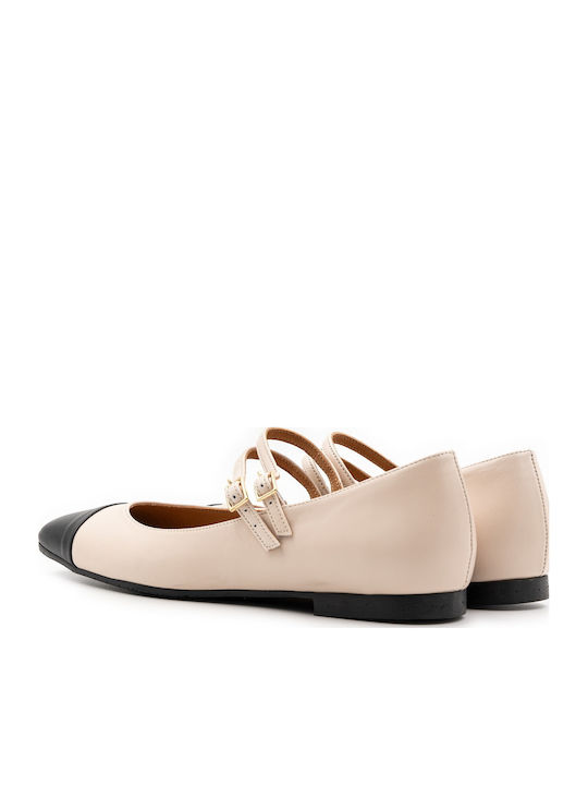 Leder Damen Ballerinas Weiße