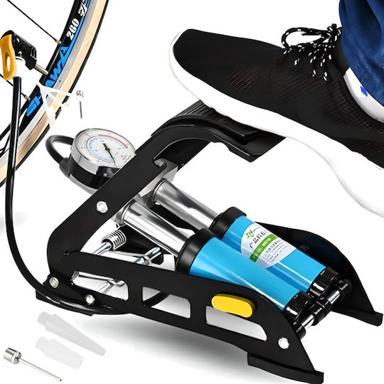 M052 Fahrradpumpe Luftpumpe Fuß mit Manometer