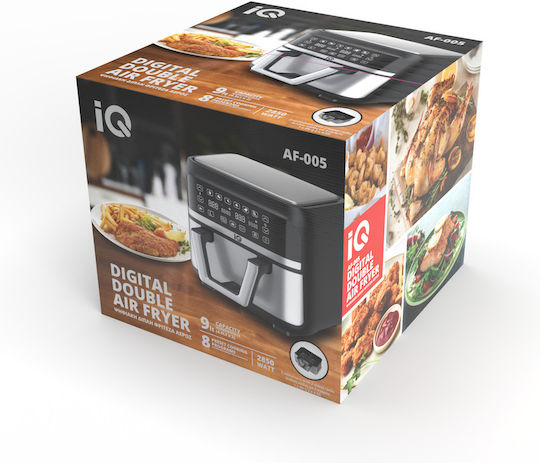 IQ Air Fryer with Double Detachable Bucket 9lt Silver AF-005
