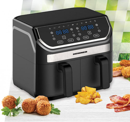 Heinner Friteuză cu aer cu Coș Detașabil Dublu 8.5lt Negru HAF-KDB1700BK