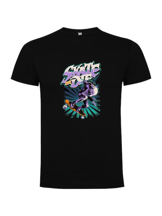 iLovePrints Skateboarder Pro Style T-shirt Black