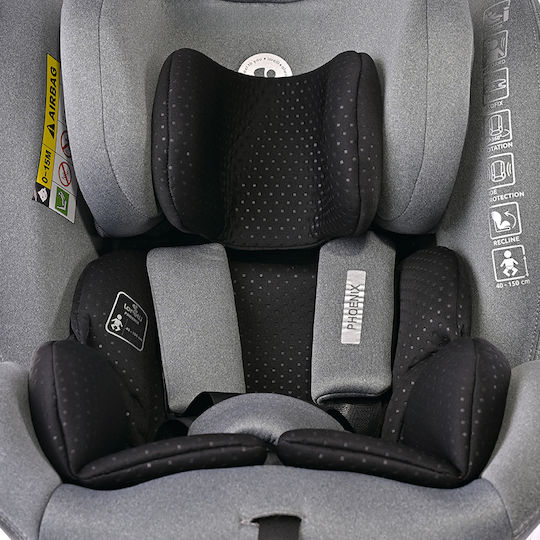 Lorelli Phoenix Детско Столче за Кола i-Размер с Isofix Grey Jasper