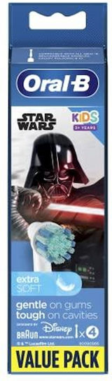 Oral-B Replacement Heads for Electric Toothbrush Stages Power 4 Pieces for 3+ Years Star Wars