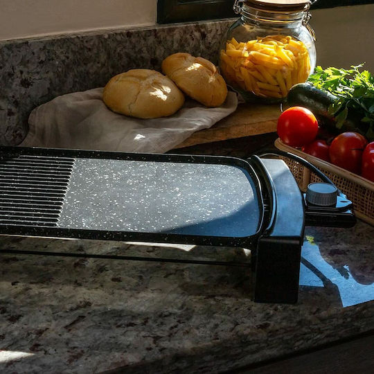 Cecotec Tasty&Grill 2500 RockWater MixGrill Επιτραπέζια Ηλεκτρική Ψησταριά Λείας και Αυλακωτής Πλάκας 2150W με Ρυθμιζόμενο Θερμοστάτη 45x25εκ.
