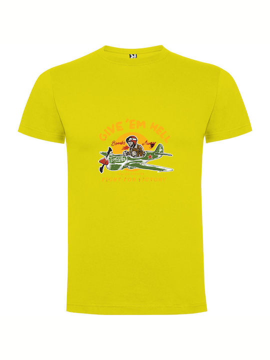 iLovePrints Fighter T-shirt Yellow