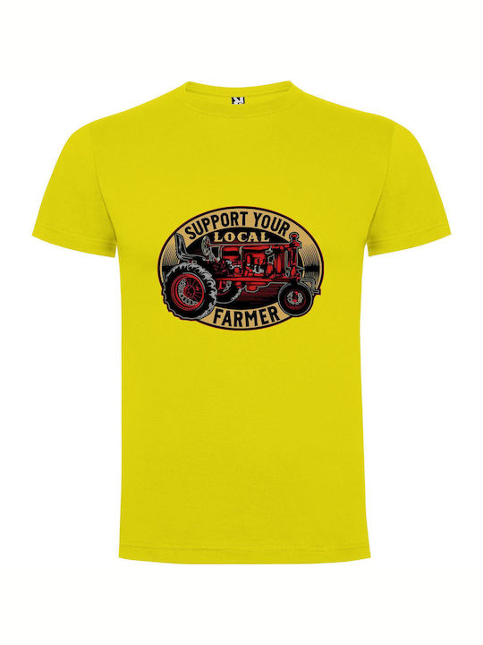 iLovePrints Farm Support T-shirt Yellow