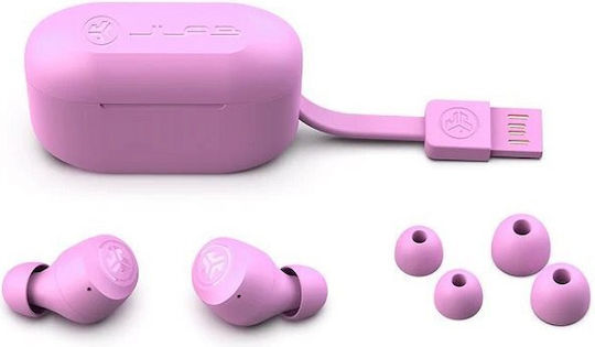 Jlab GO Air Pop In-ear Bluetooth Handsfree Ακουστικά με Αντοχή στον Ιδρώτα και Θήκη Φόρτισης Ροζ