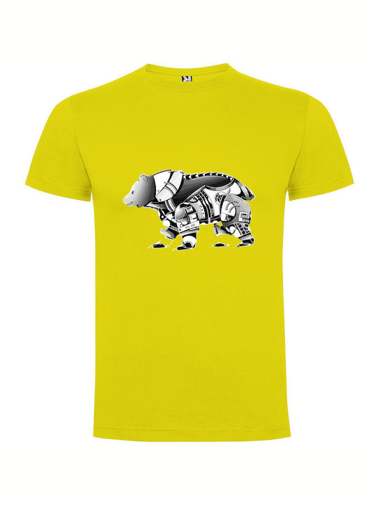 iLovePrints Bear Mech Manatee Ferret T-shirt Yellow