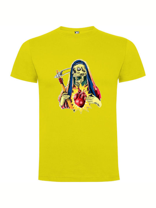 iLovePrints Swordheart Skeleton Queen T-shirt Yellow