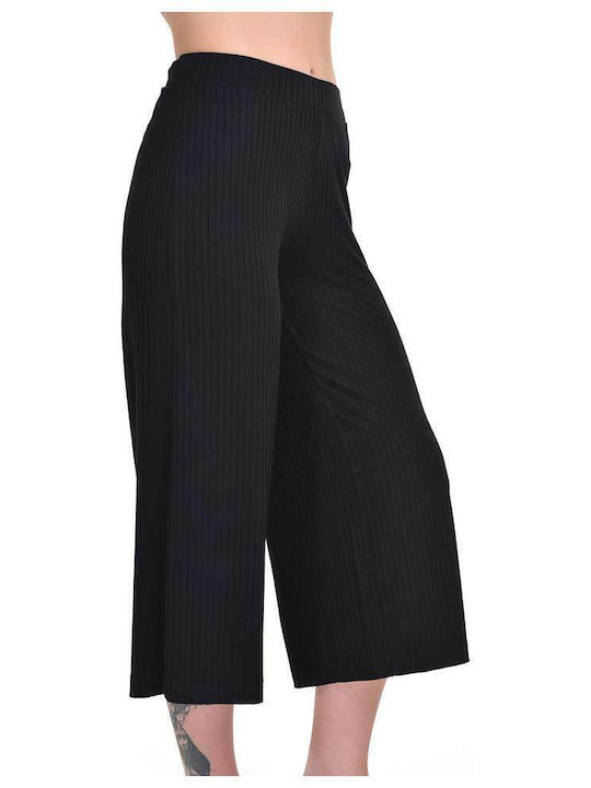Women's Fabric Capri Trousers Black