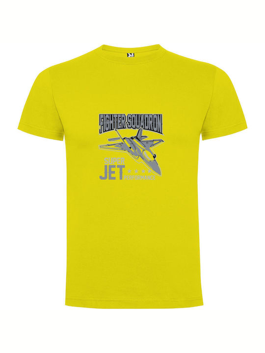 iLovePrints Squadron Jet Evasion T-shirt Yellow