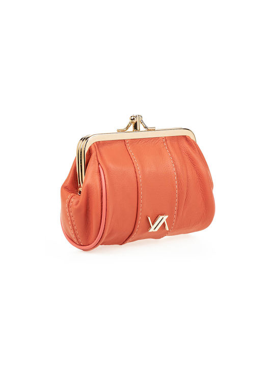 Verde Small Leather Women's Wallet Coins Orange