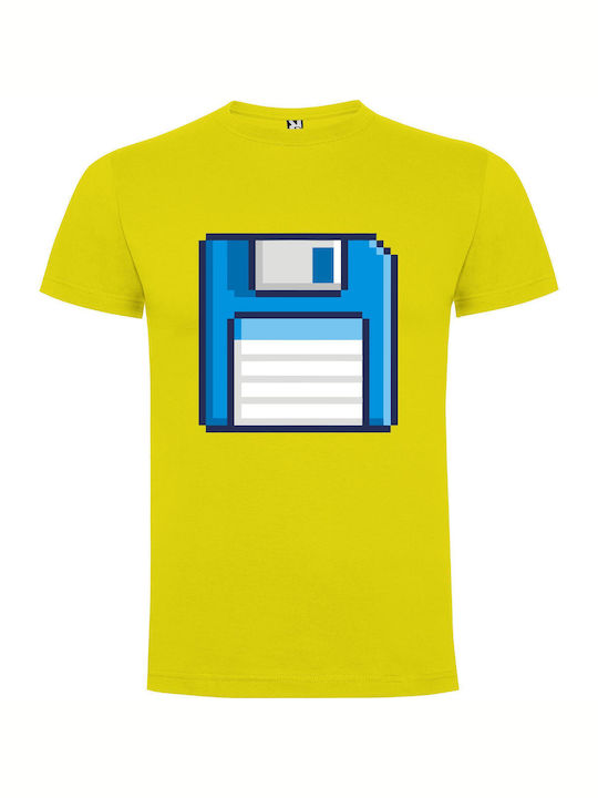 iLovePrints Pixel Floppy Icon T-shirt Yellow