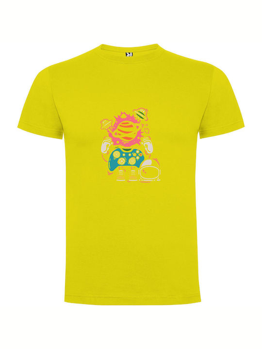 iLovePrints Galactic Game Master T-shirt Yellow