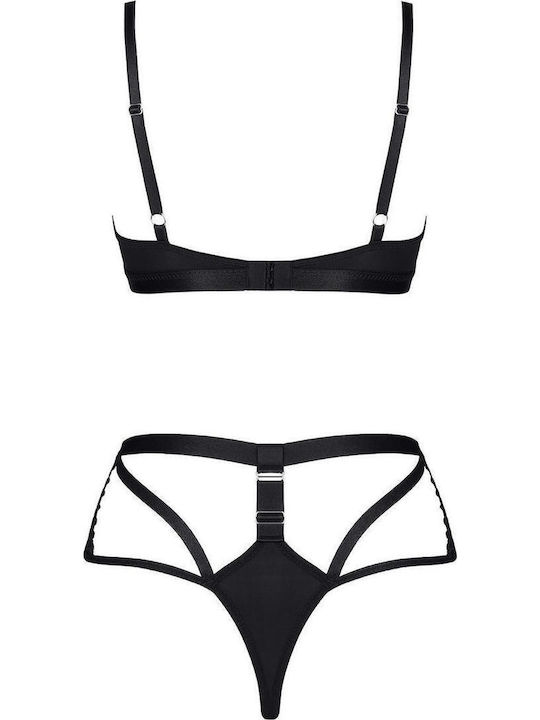 Boss Of Toys Spitzen Unterwäsche-Set für Damen BH mit Slip Black