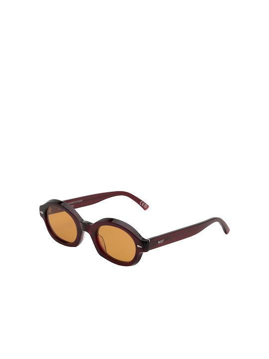 Retrosuperfuture Women's Sunglasses with Burgundy Plastic Frame and Brown Lens MARZO-A2C