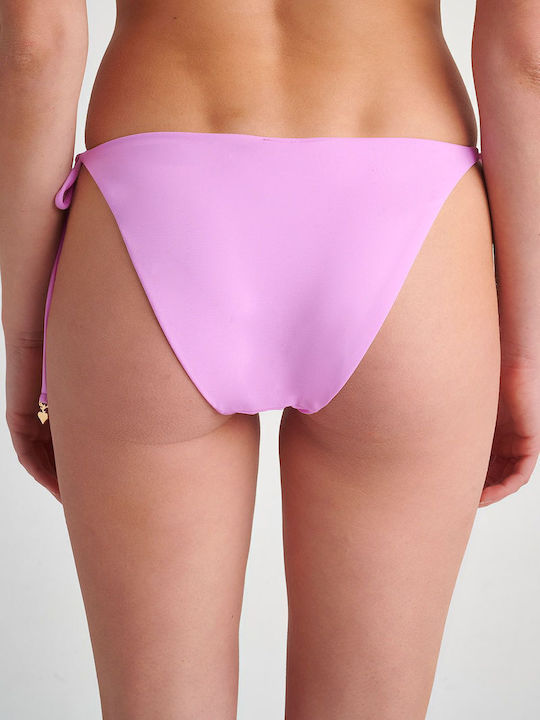 Bikinihosen Slip mit Schnürung Rosa