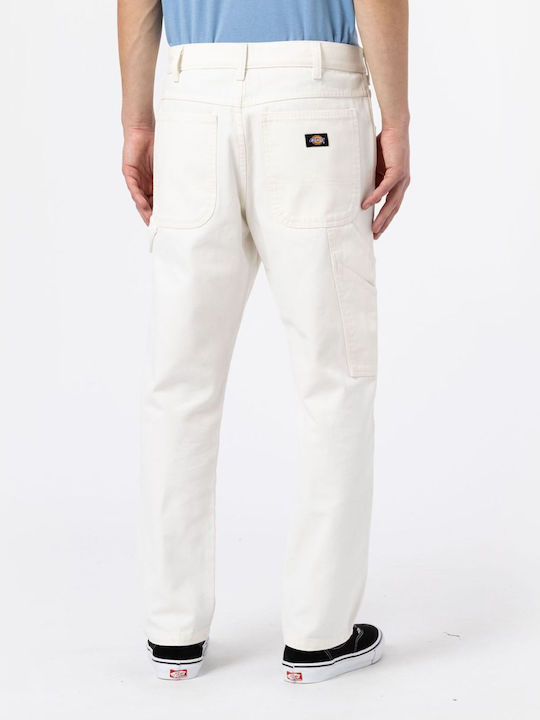 Dickies Duck Canvas Carpenter Men's Trousers in Straight Line Stone Washed Cloud