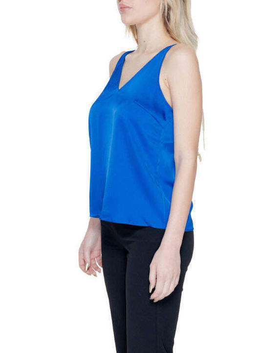 Vila Damen Sommer Bluse mit Trägern Hellblau