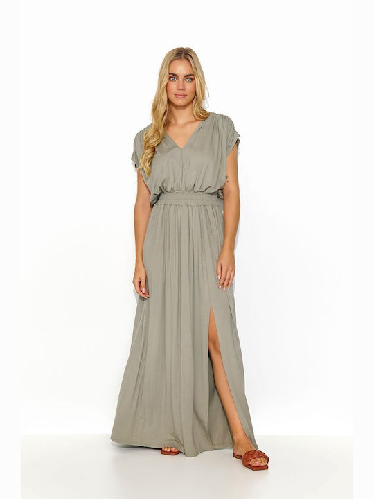 Makadamia Summer Maxi Dress with Slit Black