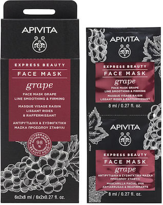 Apivita Express Beauty Grape Face Αnti-aging / Firming Mask 2pcs 8ml