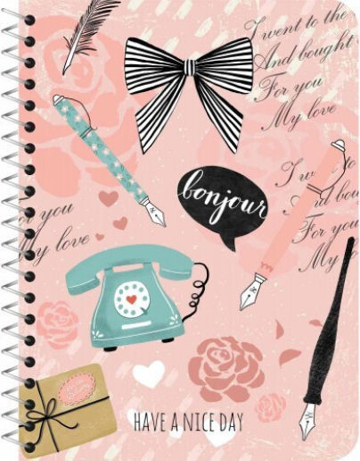 Pelikan Spiral Notebook Ruled B5 90 Sheets 3 Subjects Lady Lovely White 1pcs