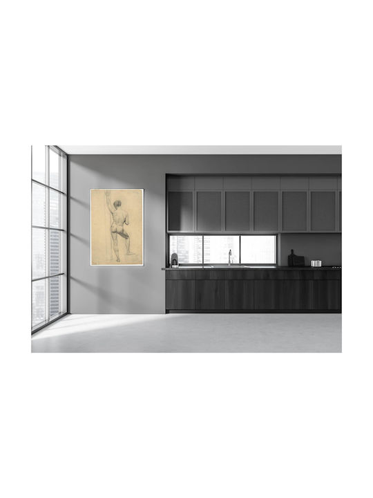Male Academy Nude Back Картина Платнен 100x150см