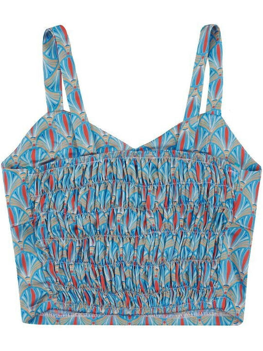 Παιδικό Crop Top Αμάνικο Τυρκουάζ