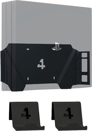 4mount Wall Mount Playstation 4 Pro Black + 2x Controller Mount