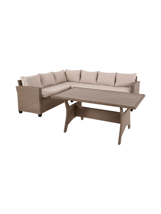 Garden & Outdoor Furniture Sets Living Room Set 2 Pieces Mocca with Pillows