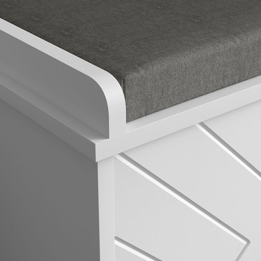 Stoff Schuhorganisator mit Theke Weiß mit klappbaren Regalen M80xL26xH44.5cm