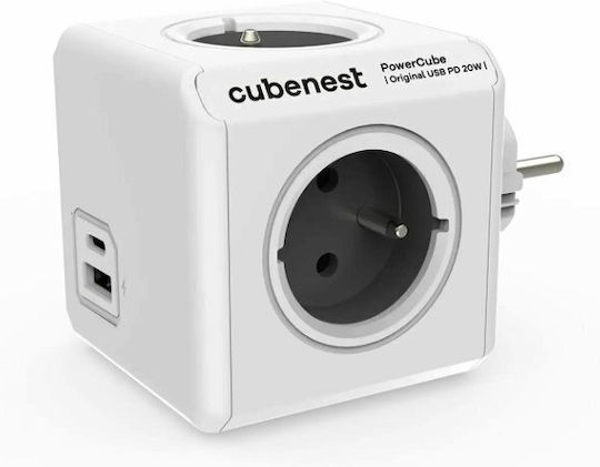 Allocacoc Original PowerCube 4 Позиции с USB-A