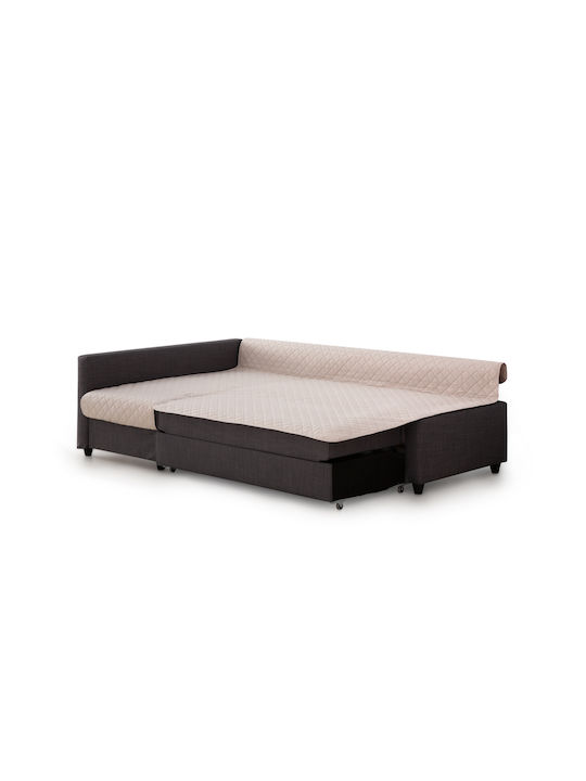 Aithrio Friheten Quilt Ελαστικό Κάλυμμα Γωνιακού Καναπέ C/2 Μπεζ