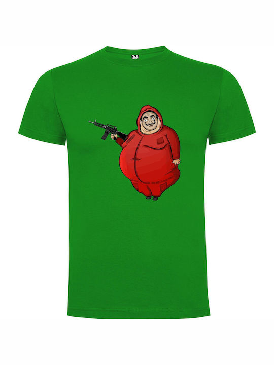 iLovePrints Heavy Gun Cartoon Character T-shirt Green