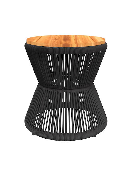 Auxiliary Table for Small Outdoor Spaces Made of Acacia with Metal Frame Solid Acacia 45x45x44cm