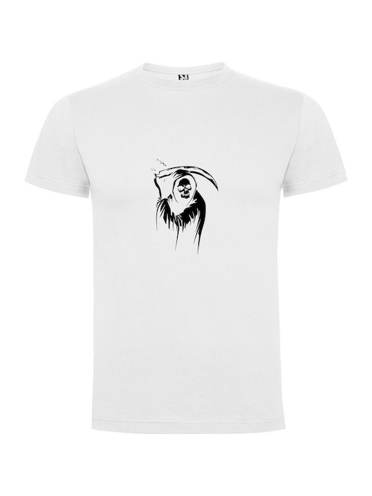 iLovePrints Monochrome Reaper Portrait T-shirt White