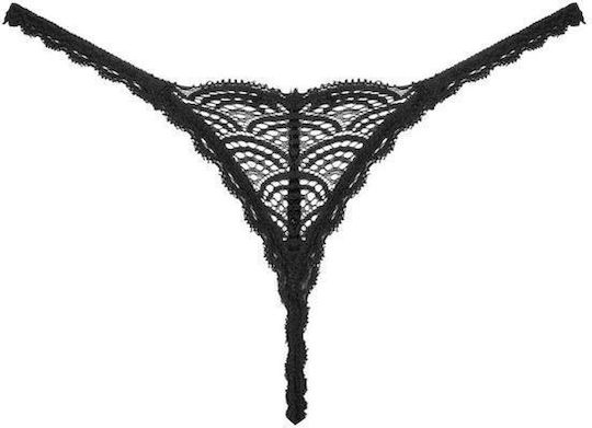 Boss Of Toys Γυναικείο Sexy String με Δαντέλα Μαύρο