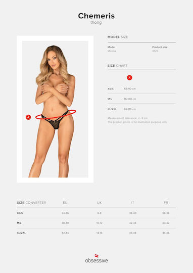 Boss Of Toys Γυναικείο Sexy String με Δαντέλα Μαύρο