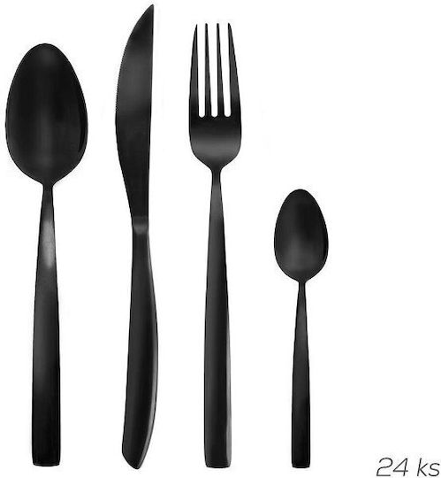 Orion Cutlery Set Stainless Black 24pcs