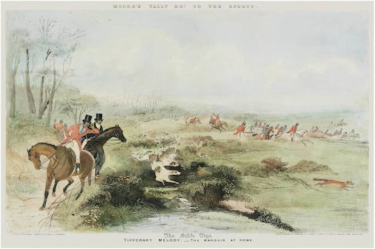 The Marquis At Home (plate 2) – Tipperary Melody From Moore's Tally Ho! To The Sports: A Set Of 4 Sporting Prints (1853) By Francis Turner, George Hunt, John Moore, And J Mackrel Τετράπτυχος Πίνακας σε Καμβά 80x50cm