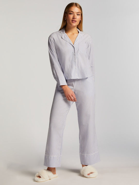 Hunkemöller Sommer Baumwolle Damen Pyjama-Hose Blau